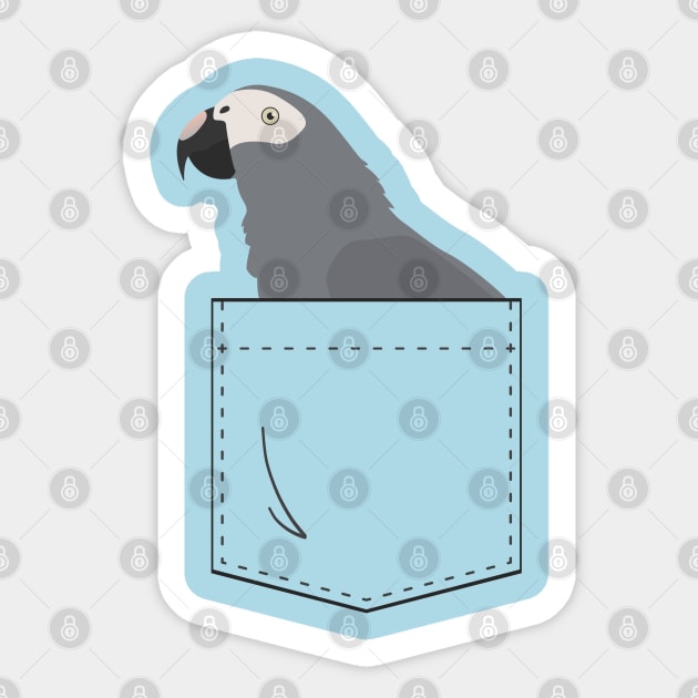 Timneh African Grey Parrot In Your Front Pocket Sticker by Einstein Parrot